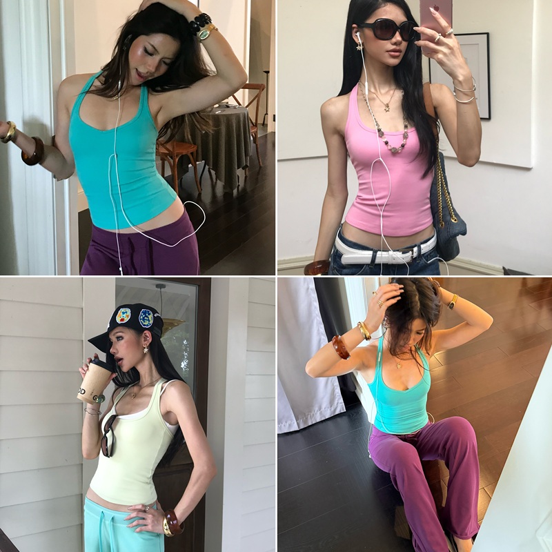 Audwyn Camisole That Covers the Side Breasts, Skin-Friendly, Waist-Slimming, American-Style Sexy Inner Wear, Can Be Worn as an Outer Layer, Base Layer Tank Top