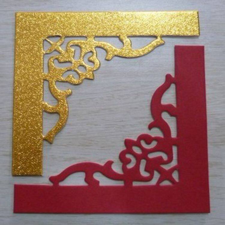 Cross-stitch mounted cardboard corner flower Embossed finished cardboard right-angle corner flower Block seam decal corner flower