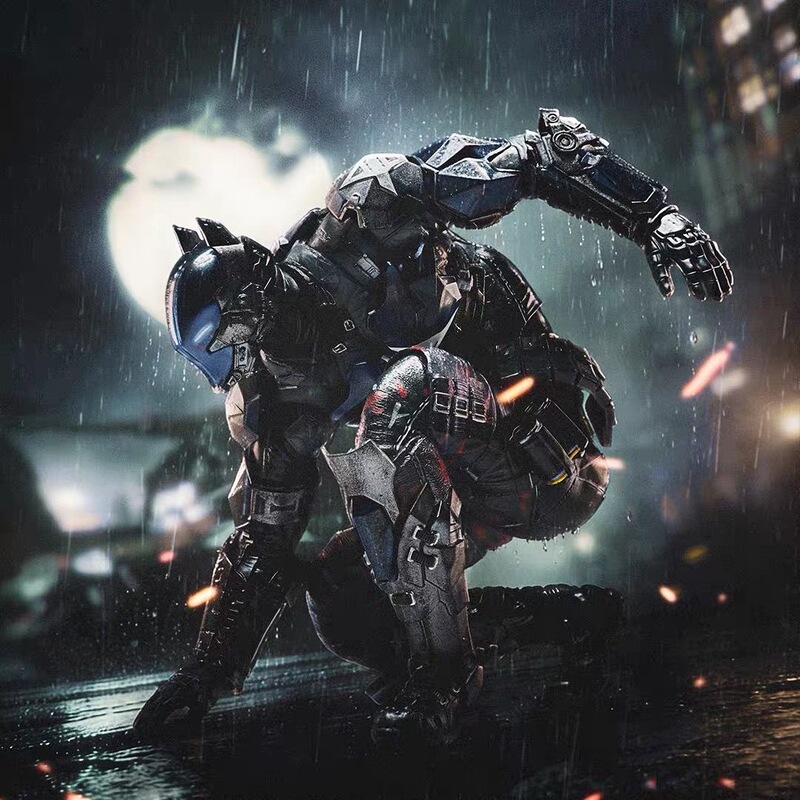 In-Stock Quality Product Batman Arkham Knight Red and Blue Cowl Interchangeable Model Figure by Yuanye Culture Gift