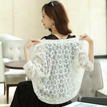 Small shawl Women summer 2021 new large size cardigan short coat skirt cheongsam wear half sleeve lace shoulder outside