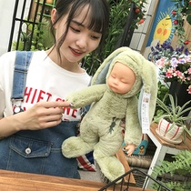 Large sleeping cute baby rabbit bear accompany sleep comfort simulation doll machine soft plush doll baby toy