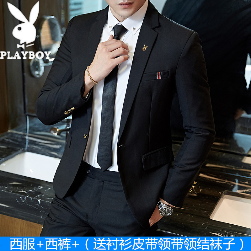 Playboy phù hợp với phù hợp với nam giới ba mảnh Hàn Quốc phiên bản của lớp chuyên nghiệp thường phù hợp với phù hợp với áo khoác thủy triều