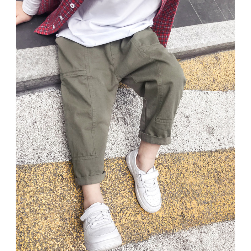 Boys pants spring and autumn 2021 new boys overalls spring thin baby spring dad children's casual pants