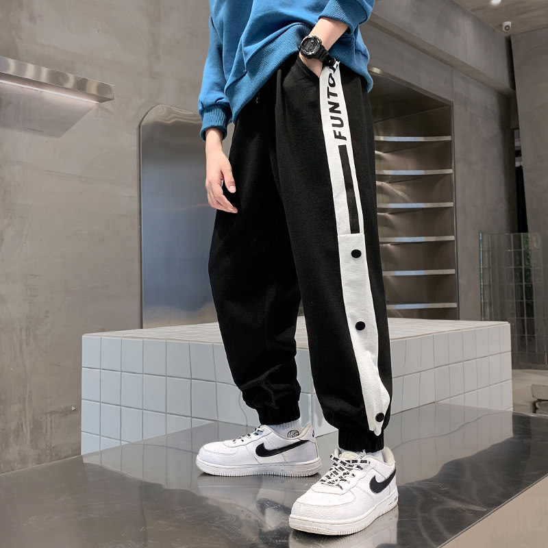 Children's pants Boys sport pants Spring and autumn money Boy Boy Casual Pants Black Fall 2021 New Tide