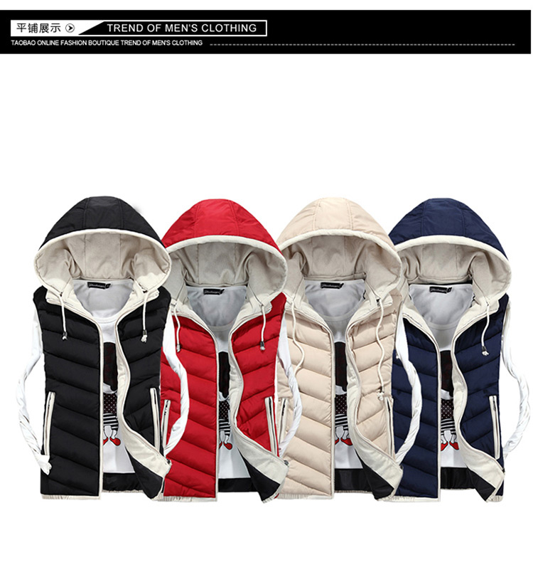 Mùa thu và mùa đông các cặp đôi xuống áo vest cotton Phiên bản nam và nữ vest nam vest vest có thể tháo rời mũ vest khoác vest nam
