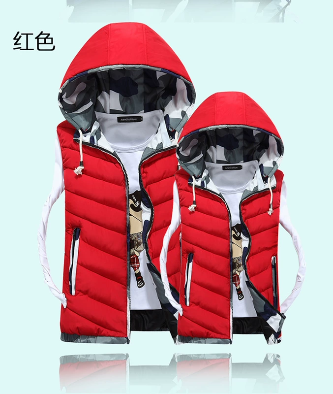 2018 mới thu đông nam mới xuống áo vest cotton trẻ trung vài chiếc áo khoác cotton dày vest vest comple tuổi 50