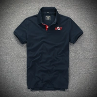 Mùa hè 2018 mới af áo sơ mi polo ngắn tay nam kinh doanh bình thường màu rắn hươu cotton áo thun mỏng áo phông polo nam