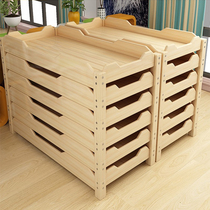 Maternelle Après-midi Nap Bed Élémentaire Élèves Hébergement de classe Déjeuner-causerie Page daccueil Toddler Solid Wood Folding Bed Kindergarten Special Bed