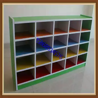 Kindergarten cartoon finishing frame fireproof board children's storage layer rack area corner rack bookcase Montesus instructional cabinet toy rack