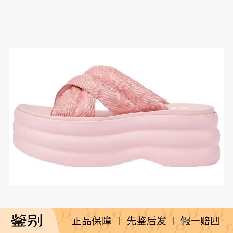 Gucci Thick-Soled Platform Sandals for Women, Pink Slip-On Slippers for Summer, Purchased from France 738707 Gucci Thick-Soled Platform Sandals for Women, Pink Slip-On Slippers for Summer, Purchased from France 738707