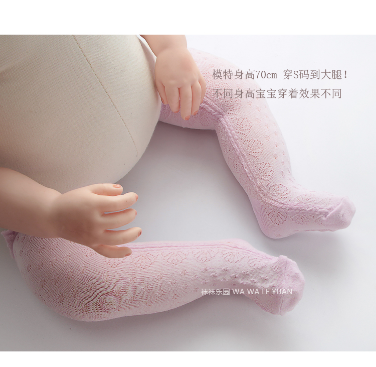 Cô gái bé vớ em bé mùa hè siêu mỏng cotton thoáng khí 1-3 tuổi đầu gối công chúa trẻ em vớ dài