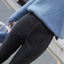 Thickened Hair Loose 90% Radish Western Dress Pants Woman 2022 Autumn Winter New Korean version 100 lap high waist black womens pants