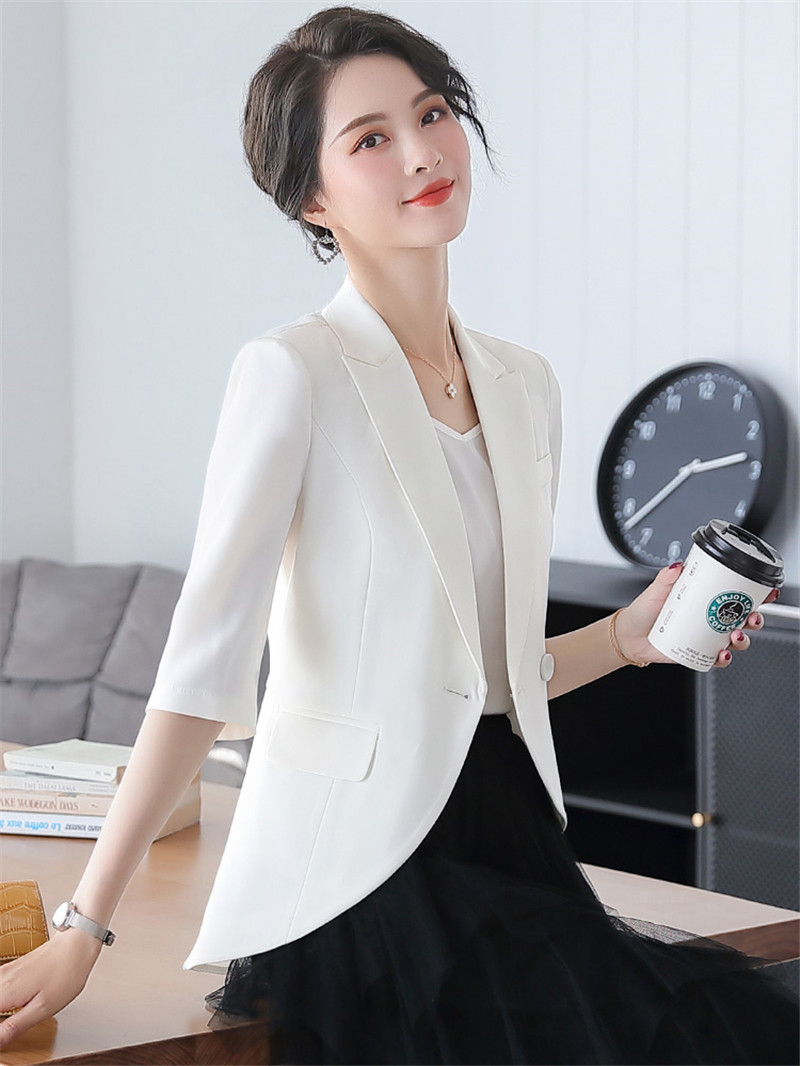 Women's commuting one-button professional OL suit jacket 2022 summer new Korean version of formal dress thin suit jacket