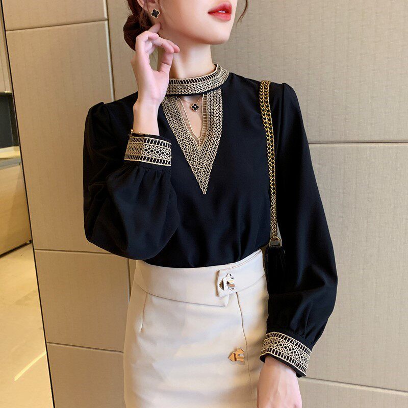 High - end fashion famous Yuan Yu Yu Shirt Lady 2022 Spring New Korean edition of the Satin - sleeved shirt