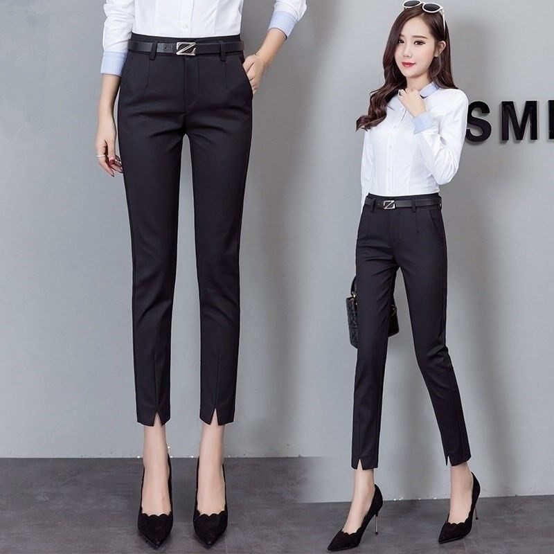 Professional suit pants for women 2022 new style Korean fashion versatile casual straight leg pants high waist slim cropped pants 