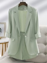 Korean high-end professional suit shorts two-piece set womens spring-summer 2022 new fashion casual suit suit