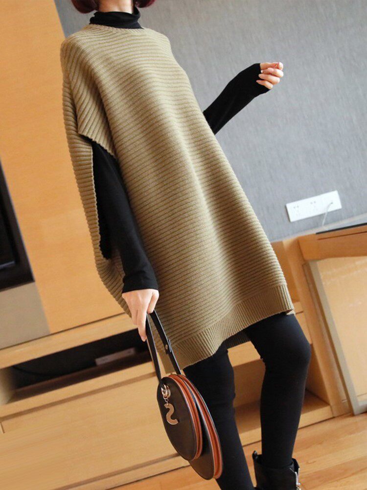 Large size women's clothing 2022 spring and autumn new Korean style fashion pullover knitted vest sweater mid-length loose vest