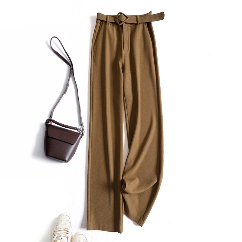 High-end straight suit pants women's 2022 spring and autumn new Korean version of the all-match casual wide-leg pants tooling mopping pants
