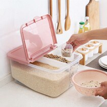 Xiao Si moisture-proof and insect-proof household rice bucket storage rice box separated two transparent creative environmental protection thickened plastic boasa