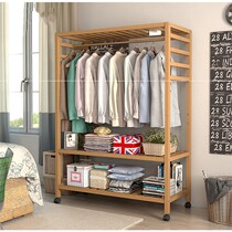 Wardrobe simple hanger floor-to-ceiling bedroom home hanging clothes shelf simple modern solid wood floor-to-ceiling coat rack