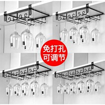 Red wine cup holder nail-free drill-free hanging cup holder wine cabinet pendulum cup holder wine rack creative upside down tall cup holder