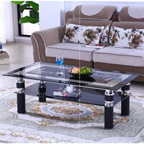 Glass coffee table rectangular living room double coffee table simple modern coffee table table large and small apartment office living room tea table