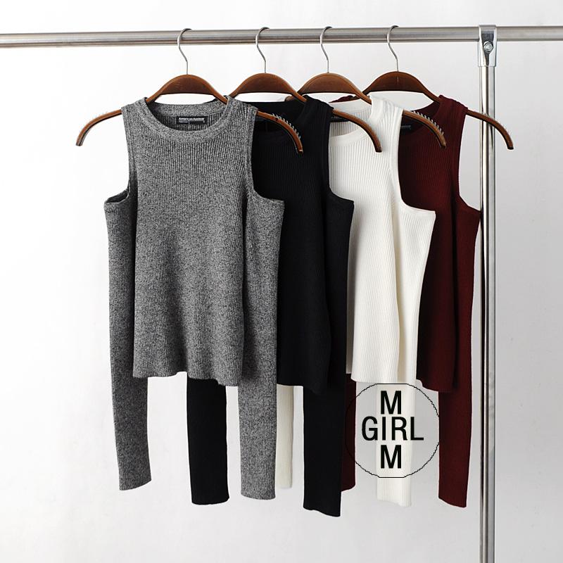Mùa thu châu Âu và Hoa Kỳ bó sát áo len dài tay màu đen bó sát cao eo ngắn của phụ nữ áo khoác cardigan nữ