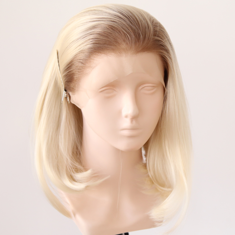 Front Lace Hand Hook Wig Golden Siamese Short Hair Bob Wig Natural Artificial Daily Wearable High Temperature Wire Front Lace Hand Hook Wig Golden Siamese Short Hair Bob Wig Natural Artificial Daily Wearable High Temperature Wire