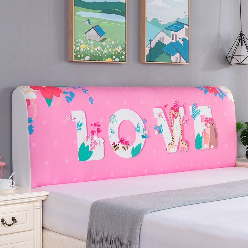 European all-inclusive simple modern elastic fabric bed cover Bed cover Leather bed soft bag backrest cover Dust protection cover