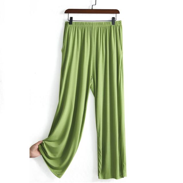 Modal fat MM extra large size 200 pounds 240 high waist straight leg swing pants home pajama pants wide leg pants for women