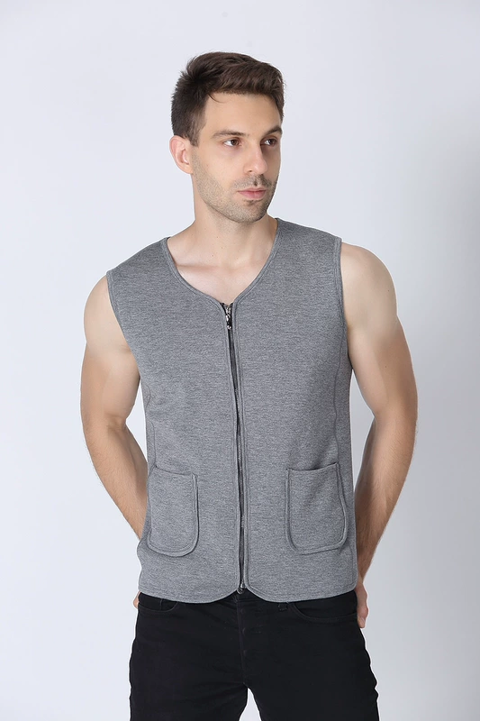 Mùa thu đông siêu lớn size nam mập mạp cộng với áo nhung cotton giữa và áo ấm cha cũ dây kéo khóa kéo 300 kg X áo ba lổ