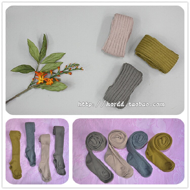 Korean children's clothing teamand solid color spiral tattoo one-piece pantyhose pantyhose elastic large pantyhose