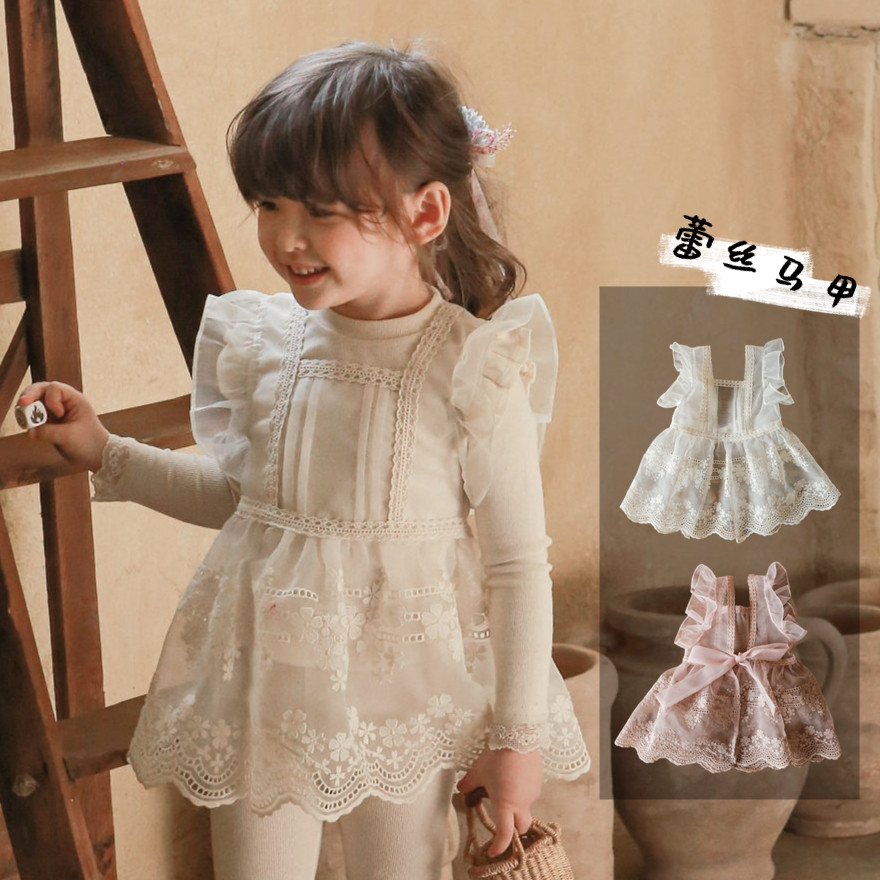 Chiumi Korea Imported Children's Clothing 2022 Spring Girl Puell Princess Lace Foreign Pie in Long Edition Macci F1