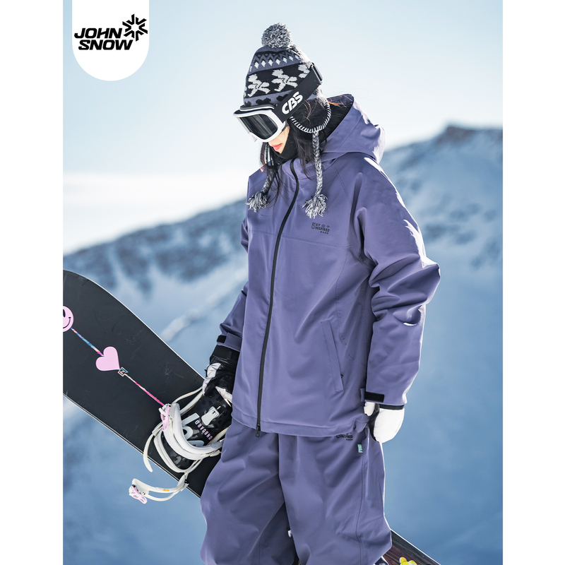 John Snow Ski Suit for Women and Men, Couple's Snowboard Waterproof and Windproof Loose-Fitting Professional Taped Seam Warm New Style