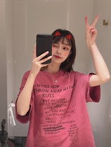 European goods large version t-shirt womens loose short-sleeved 2021 summer new letter printing ins western style mid-length top