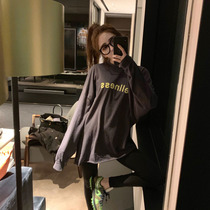 Lower coat missing blouses pure cotton 2020 Early autumn new Korean version Long sleeves T-shirt Women loose Chains overfire 100 hitch