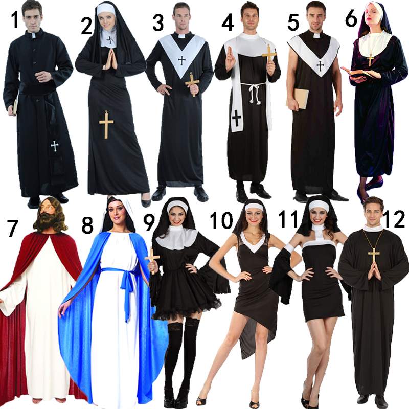 Halloween Adult Costume Easter Cos Jesus Priest Priest Clothes Thanksgiving the Mother of the Sisters of Thanksgiving