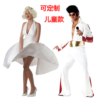Christmas Annual Meeting Costume Bar cos Marilyn Monroe Skirt Wig Elvis Presley Singer Performance Custom