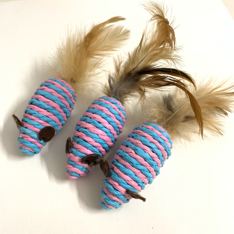 Kitty Toy Sword Hemp Rope Small Rat Pet Supplies Kitty Toy With Feather Tail Cat Grab Board Sofa for Salvation