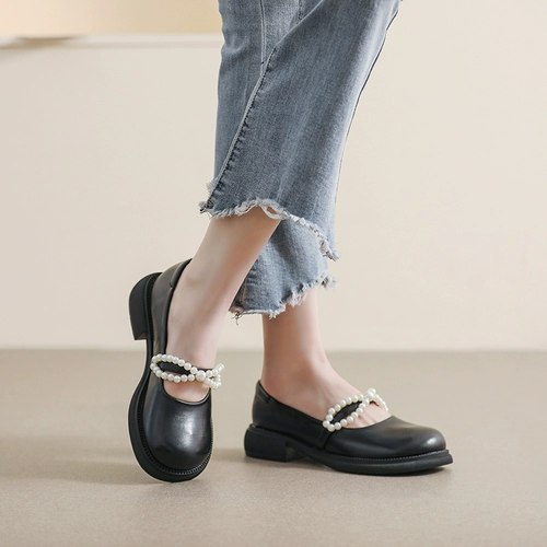 Осенняя обувь для кожаной обуви, туфли, подходит с юбкой, французский стиль, коллекция 2023, большой размер