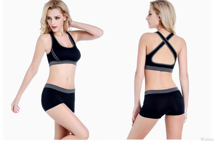 Hai mảnh không có vòng thép làm đẹp trở lại áo ngực thể thao yoga chạy liền mạch vest kiểu dáng lớn bộ đồ lót nữ bikini sexy