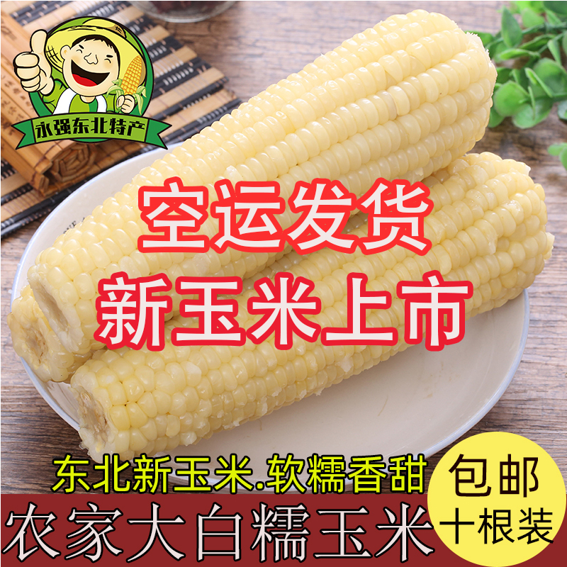 2021 Heilongjiang fresh corn sweet glutinous quick-frozen corn cob northeast sticky corn white sticky corn 10 packs