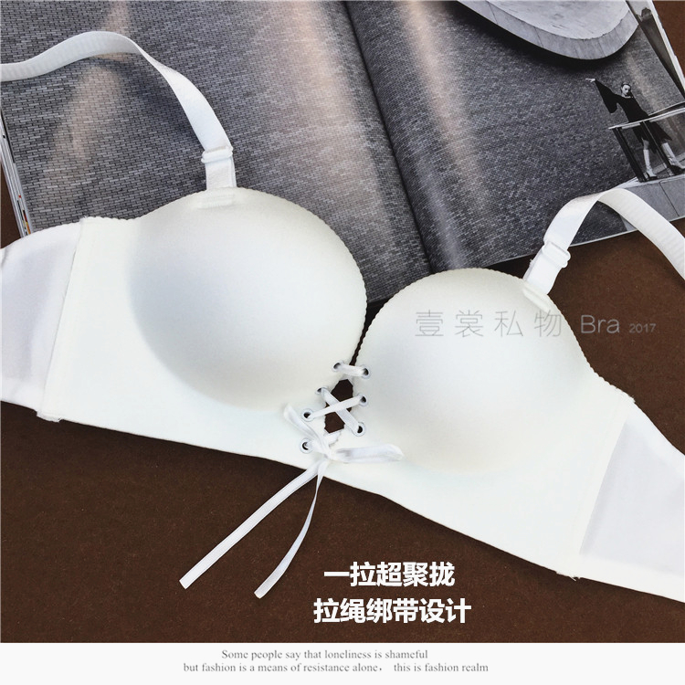 Đám cưới thuần trắng kéo B bra không có vòng thép không dấu vết ab cup ngực nhỏ LB quai tụ tập áo lót gợi cảm áo lót bigsize