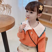 Ballabala girls new childlike sweater in spring and autumn clothing Childrens foreign air dolls collar Korean version of blouses