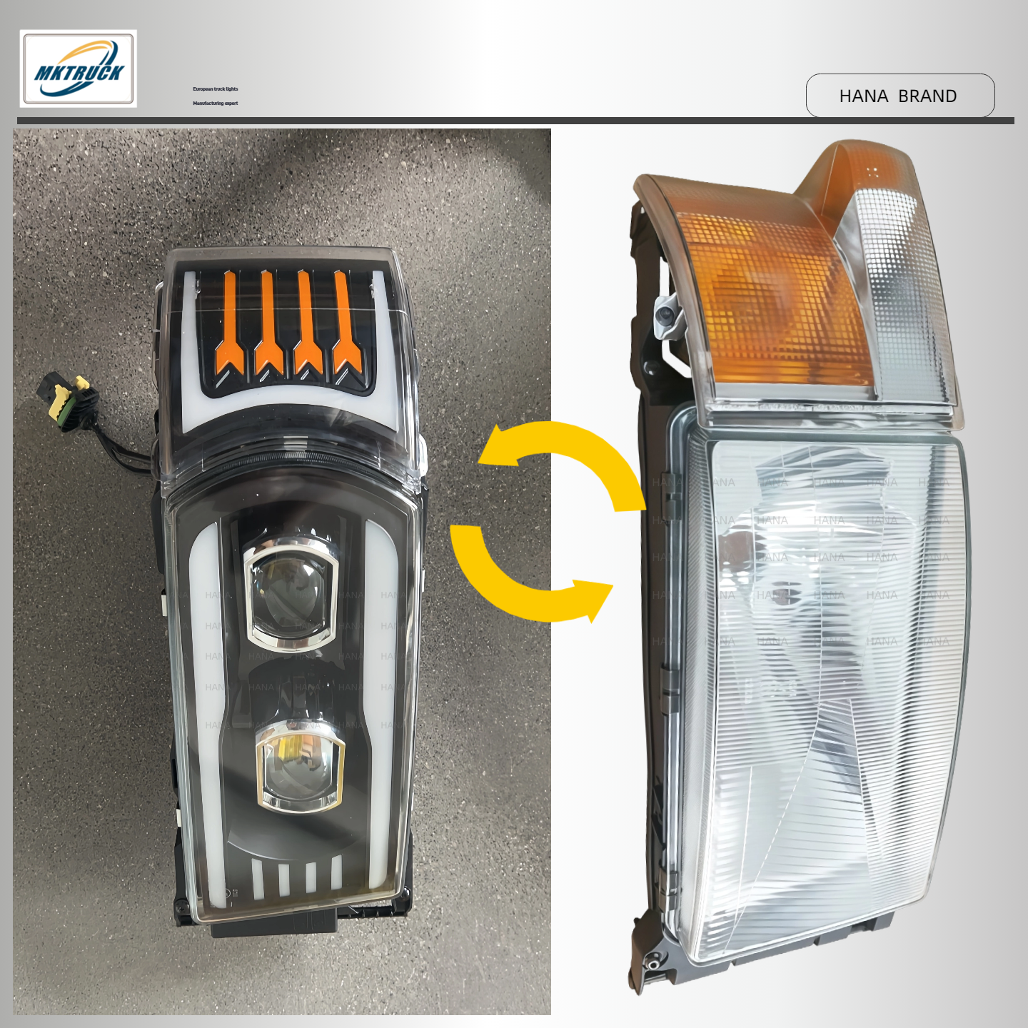[Переделанные две линзованные LED-лампы для гостиной, светильник Scania GPR серия грузового света модификация 1760554 1760597]