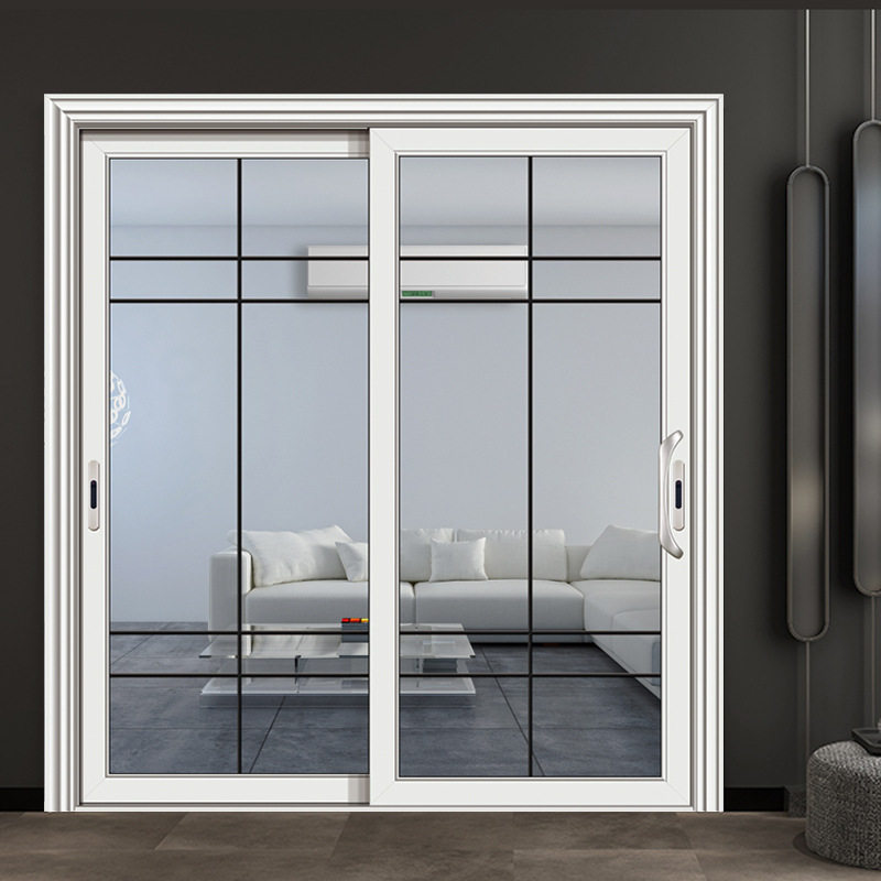 Tempered glass barn door custom kitchen sliding door titanium aluminum alloy balcony living room hanging wheel door simple bathroom door