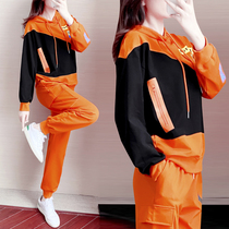 Leisure Sports Set Women 2022 Spring and Autumn Clothing Cotton Han Edition loose and long sleeve running age two sets