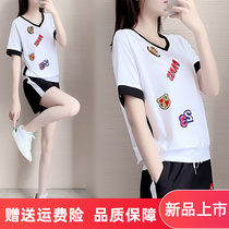 Casual Sports Suit Women 2022 Summer new pure cotton Eurostock shorts baseball clothes Chaoty Ocean Fashion Ins