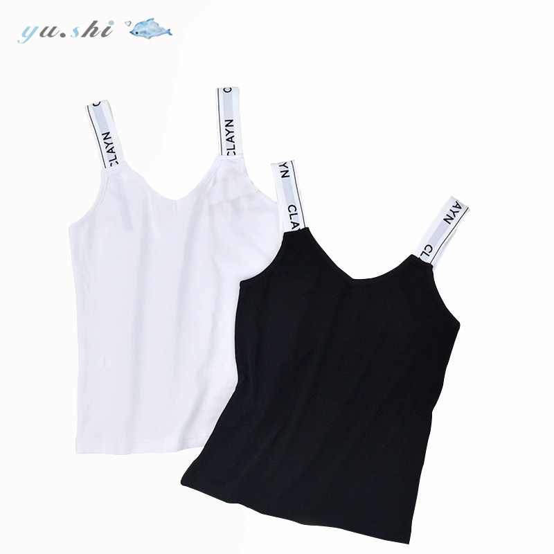 Girls vest dancing bottoming black long version student cotton middle-aged children's suspenders outer top sleeveless thin summer