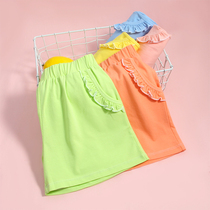 Girls sports shorts pure cotton outside the big children summer beach pants little girl casual dancing hot pants thin tide